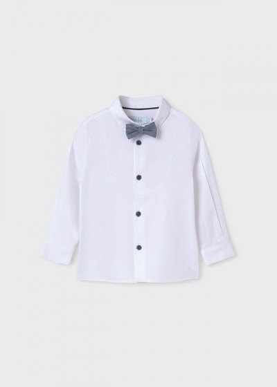 Camicia m/l dobby con papillon
