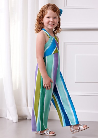 Tuta satin righe multicolor