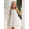 Abito tulle fantasia brill. Panna 065