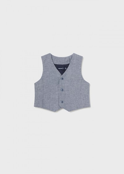 Gilet lino elegante Marino...