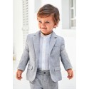 Giacca lino elegante Marino rig 051
