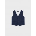 Gilet lino suiting Marino 052