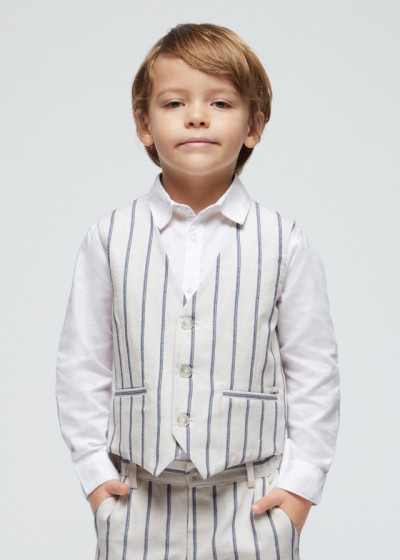 Gilet lino suiting Pietra 051