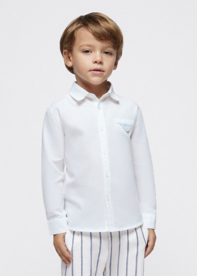 Camicia m/l lino Bianco 067