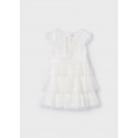Vestitino tulle plissettato Ecru 055