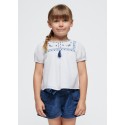 Blusa ricamata Bianco 027