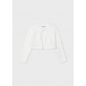 Cardigan tricot basico girocollo Ecru 063