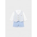 Completo pantalone corto gilet Azzurro 061