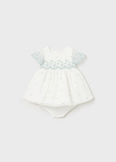 Vestito ricamato Panna...