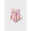 Vestito righe lino Fragola 011