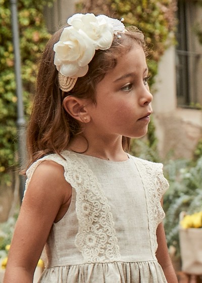 Cerchietto fiori Ecru 060