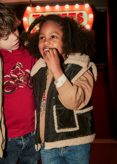 Gilet contrasti teddy
