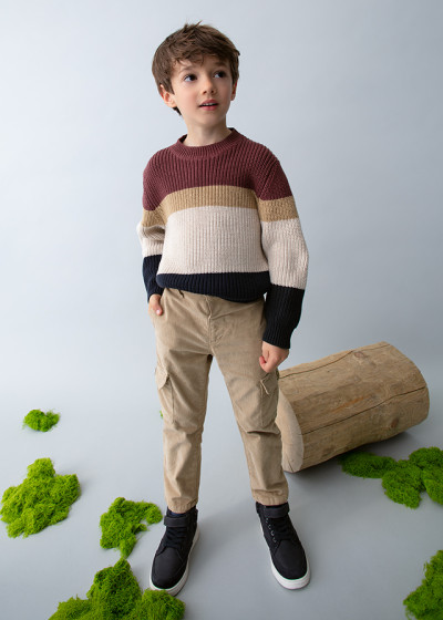 Pantalone cargo panno