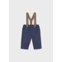 Pantalone lungo bretelle Marino 088