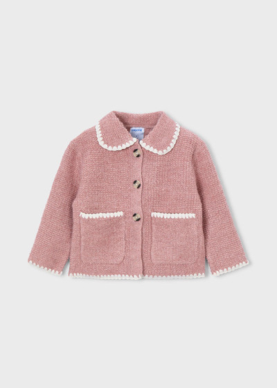 Giacca tricot boucle Cipria...