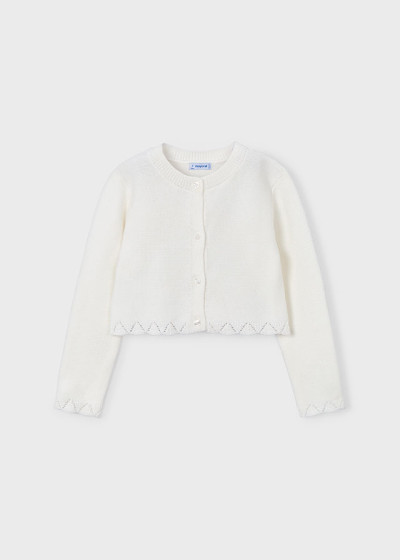 Cardigan tricot link Ecru 085