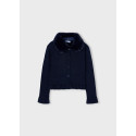 Cardigan tricot colletto pelli Marino 015