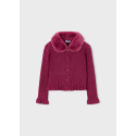 Cardigan tricot colletto pelli Ciliegia 019