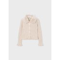 Cardigan tricot colletto pelli Tapioca 018