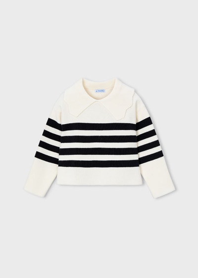 Maglione righe collo...