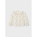 Blusa collo stampa Mac nero 024