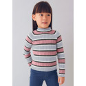 Lupetto tricot costine Argento v 043