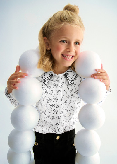 Blusa popelin satinato fiocco