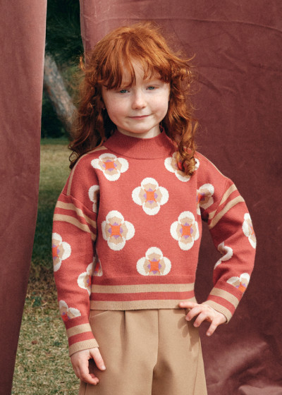 Maglione jacquard geometrico
