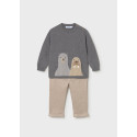 Comp. pant. lungo e maglia Beige 047