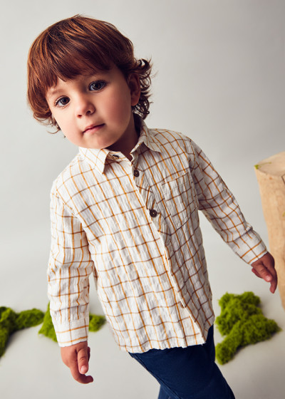 Camicia m/l quadri Mostarda...