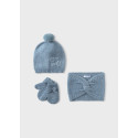 Compl. cappello mutanda muffole Blu b mez 046
