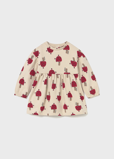 Vestito felpa stampa Rosso 045