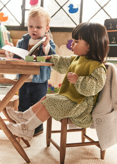 Vestito con gilet tricot...
