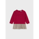 Vestito combinato tricot Rosso 038