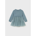 Vestito combinato tricot Blu b mez 031