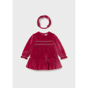 Vestito velluto fascia capelli Rosso 075