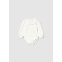 Body con collo ricamato Panna 020