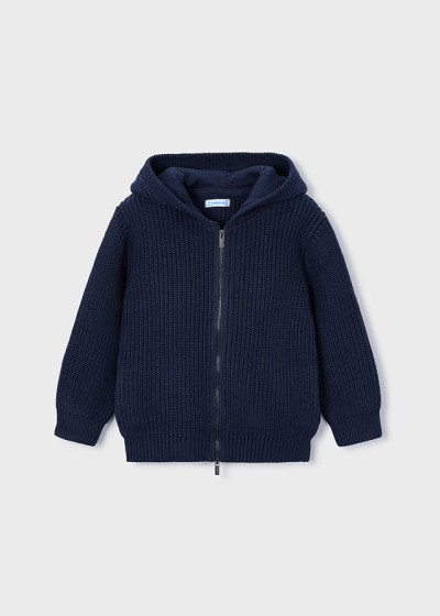 Felpa tricot con cappuccio...