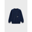 Maglione motivo relieve Azzurro 079