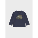Maglietta m/l macchina Azzurro 028