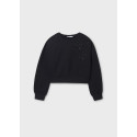 Felpa fiore Nero 036