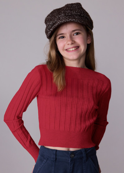 Maglioncino costine Rosso 081