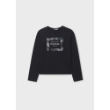 Maglietta m/l ricamata Nero 090