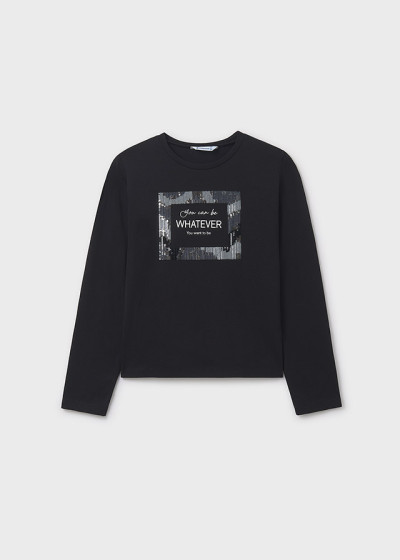 Maglietta m/l ricamata Nero...
