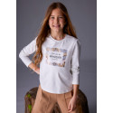 Maglietta m/l ricamata Panna natu 088