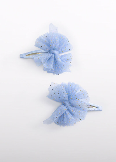 Set 2 fermagli fiocco tulle...