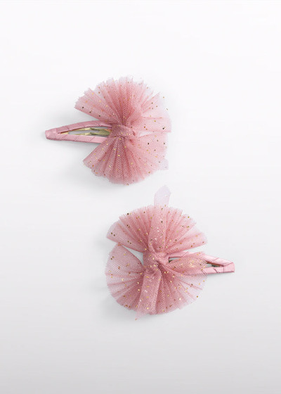 Set 2 fermagli fiocco tulle...