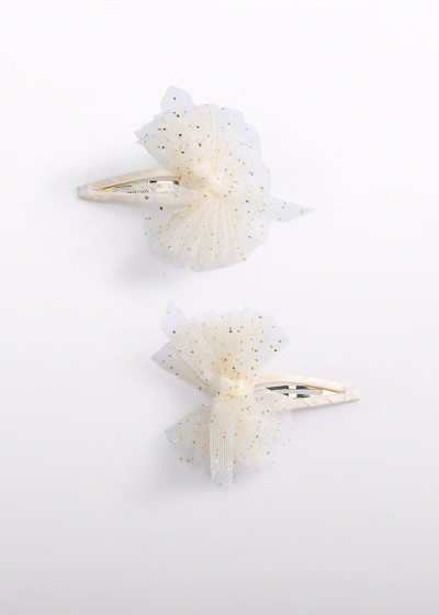 Set 2 fermagli fiocco tulle...