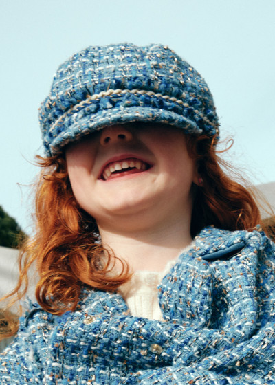 Berretto tweed Celeste 050