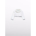 Cardigan tricot colletto pelli Panna 010